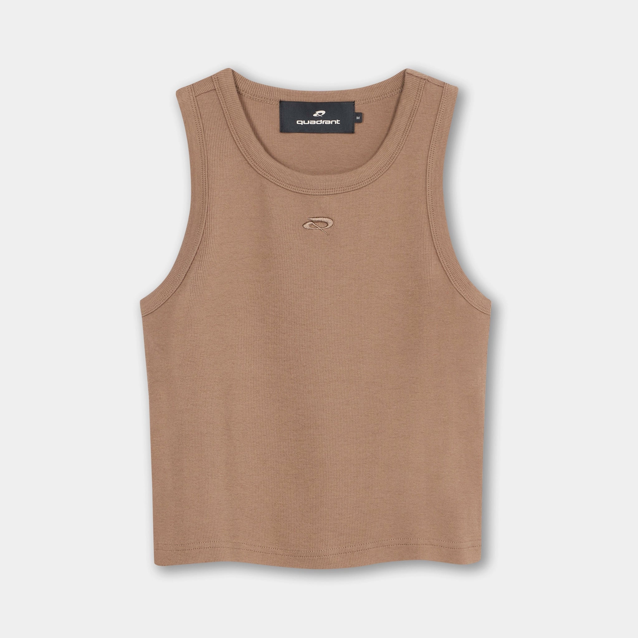Quadrant Core Tank Top Hazelnut Brown | Ribbed Stretchy Streetwear