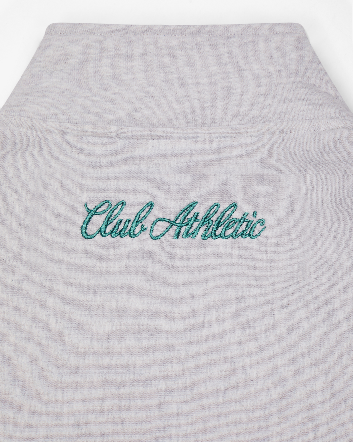 CLUB ATHLETIC GREY MARL EMBROIDERED QUARTER ZIP