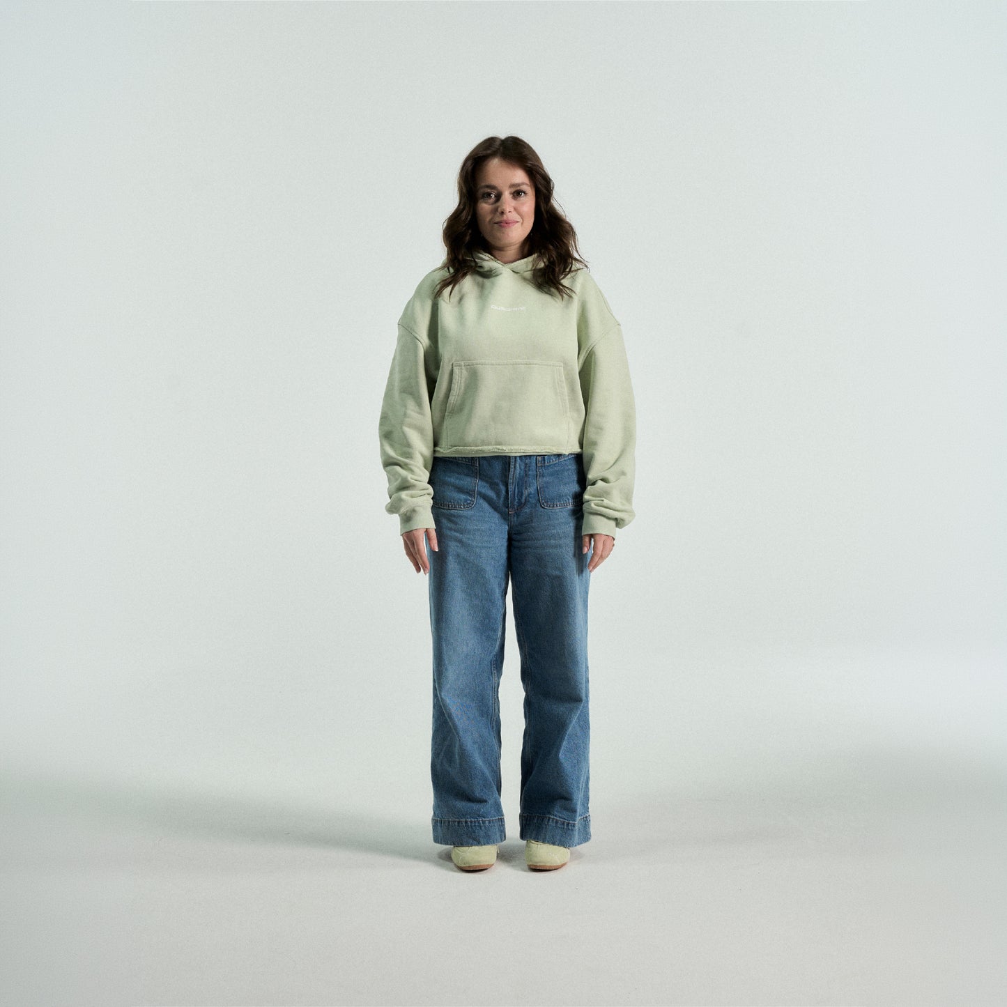 Core Cropped Hoodie  - Sage