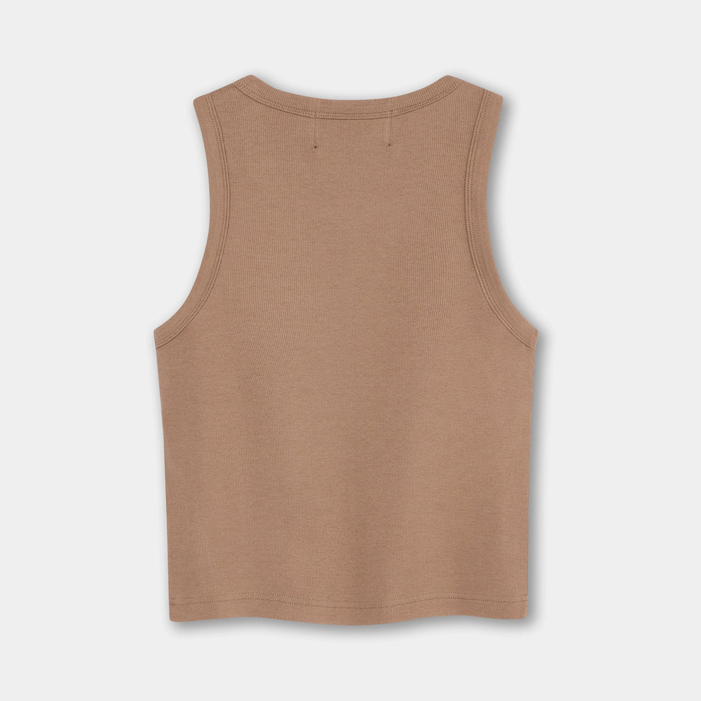 Quadrant Core Tank Top Hazelnut Brown | Ribbed Stretchy Streetwear